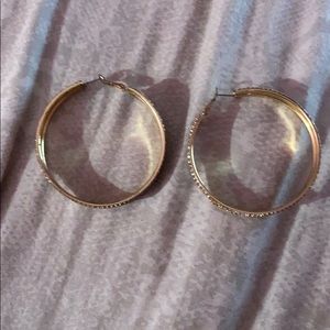 Medium gold and silver hoops